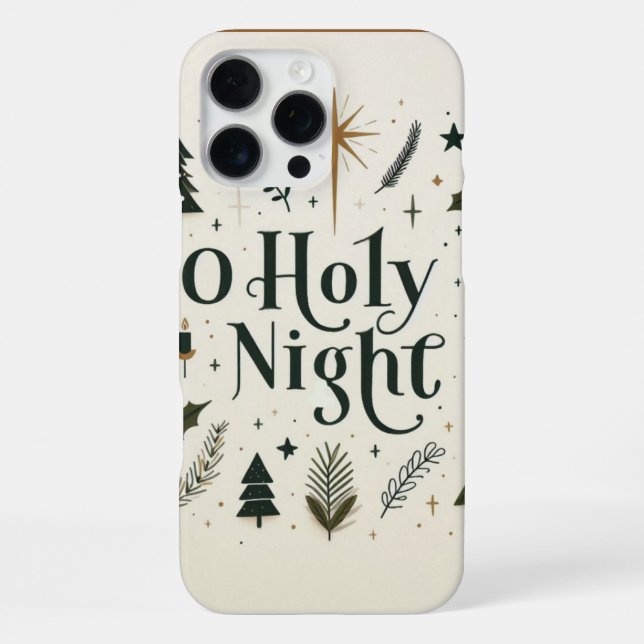 Coque iPhone Simple Noël Ô Nuit Sainte (Verso)
