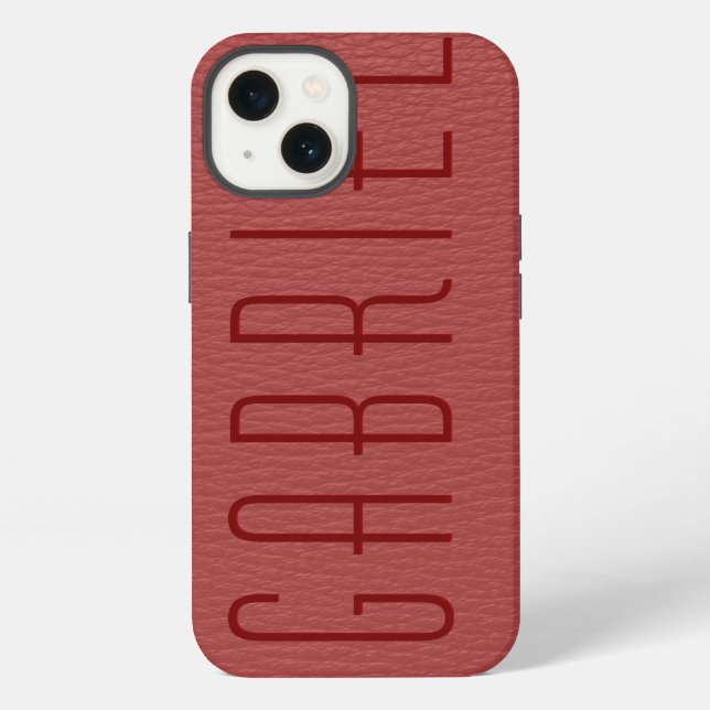 Coque iPhone Simple renard rouge aspect cuir  (Verso)
