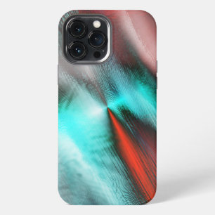 Etui iPhone 13 Pro Max Simple tache de cyan brûlée numérique sur un rouge