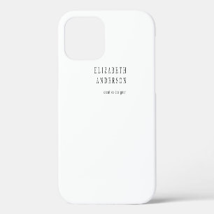 Coque iPhone 12 Simple Texte Blanc et Noir Entreprise Moderne