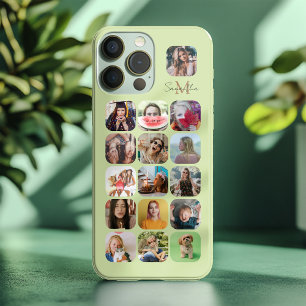 Coque iPhone 16 Pro Max Simple Vert Pastel 16 Photo Souvenir