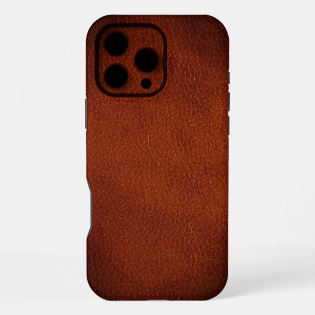 Coque iPhone Simulated Natural Dark Red Brown Leather iPhone (Verso)