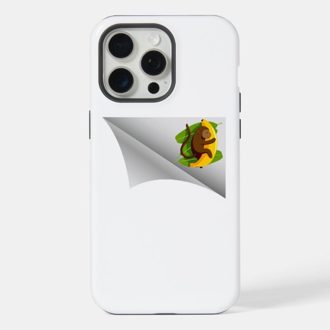 Coque iPhone singe à la banane sous le patch (Verso)