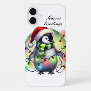 Coque iPhone 16 Plus Singe de Noël festif personnalisable