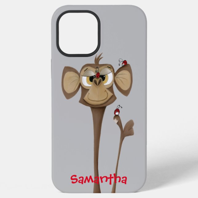 Coque iPhone Singe ridicule et coccinelles (Verso)
