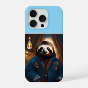 Coque iPhone 15 Pro "Sip 'n' Slow: Le Paresseux Confortable dans sa Ve