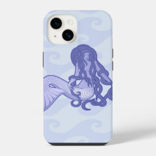 Coque Pour iPhone 14 Sirène assise bleue