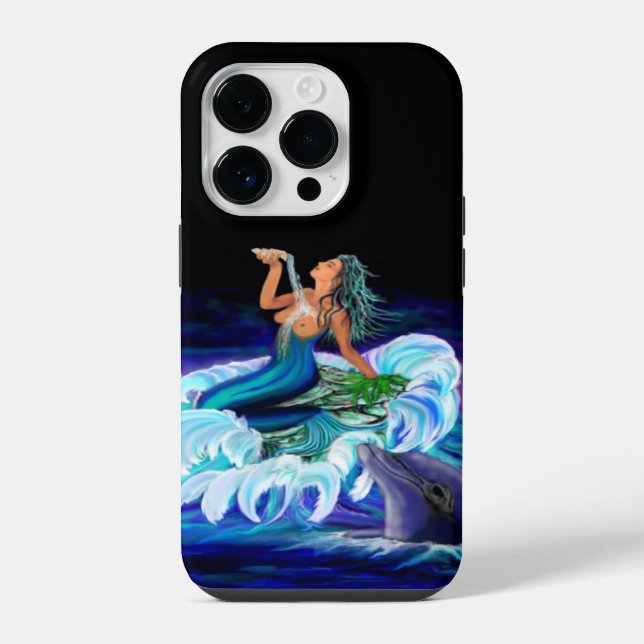 Coque iPhone Sirène avec dauphin (Verso)
