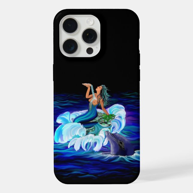 Coque iPhone Sirène avec dauphin (Verso)