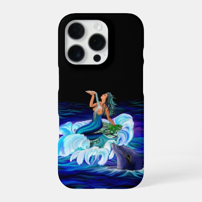 Coque iPhone Sirène avec dauphin (Verso)