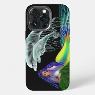 Etui iPhone 13 Pro Sirène avec dauphins