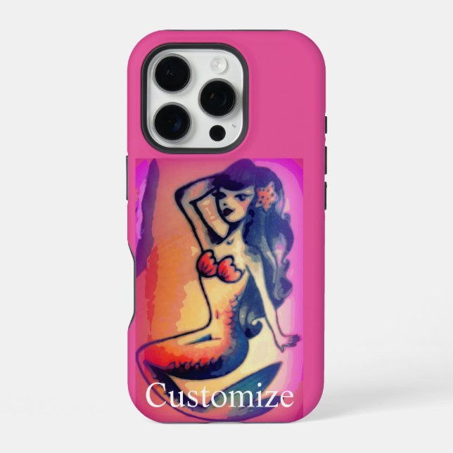 Coque iPhone sirène brune beauté (Verso)