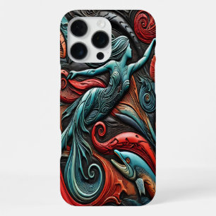 Coque iPhone 16 Pro Max Sirène nageant gracieusement parmi une vie marine