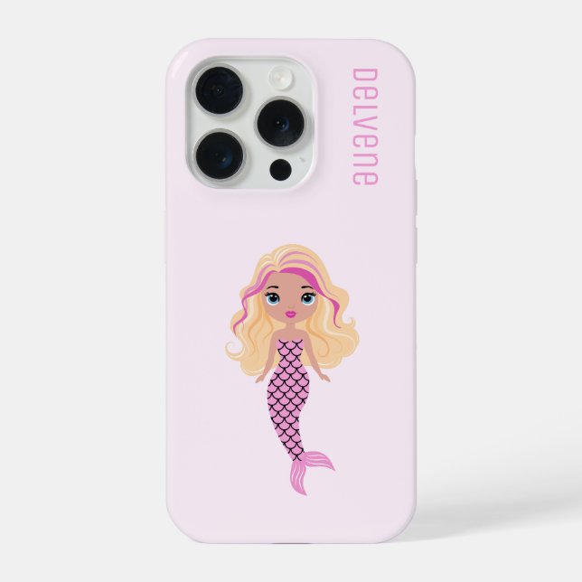 Coque iPhone Sirène Rose Adorable (Verso)