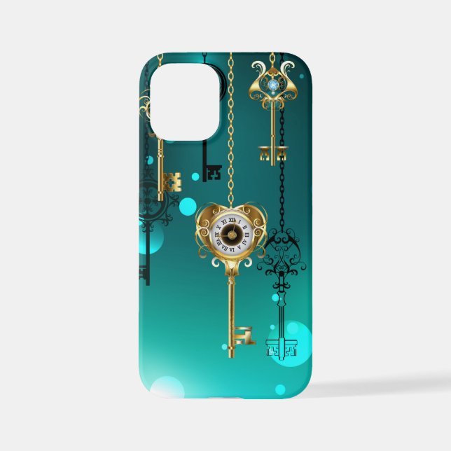 Coque iPhone Skeleton Keys on Green Background (Verso)