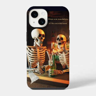 Coque Pour iPhone 14 Skeletons dans un bar