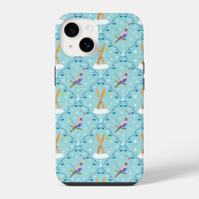 Coque iPhone Ski d'hiver Damas (Verso)