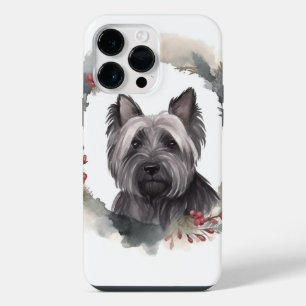 Coque Pour Pour iPhone 14 Pro Max Skye Terrier Fête de Noël Wreath Pup