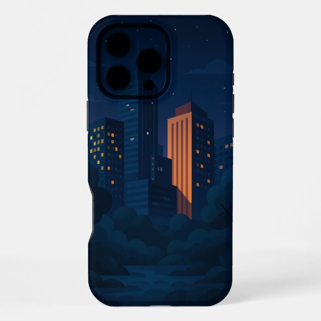 Coque iPhone Skyline de nuit (Verso)