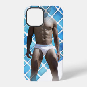 Coque iPhone 12 Pro SlipperyJoe homme musclé abdos en tablette homme b