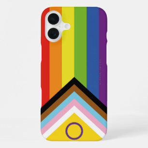 Coque iPhone 16 Plus SlipperyJoe Intersex Progrès Fierté Drapeau arc-en