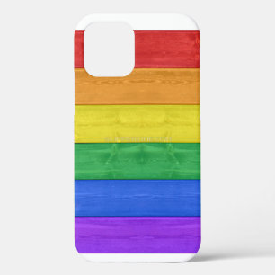 Coque iPhone 12 Pro SlipperyJoe's classique arc-en-ciel tactile fait m