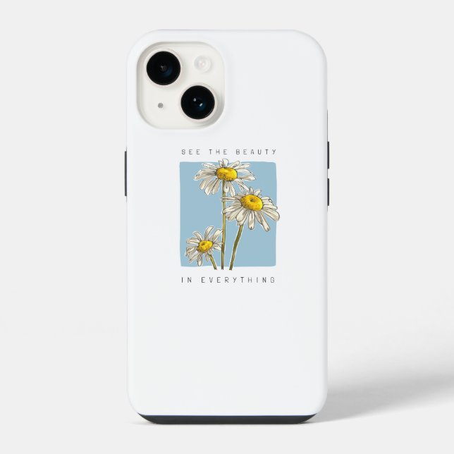 Coque iPhone Slogan de beauté Daisy Flowers (Verso)