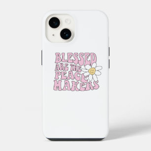 Coque Pour iPhone 14 Slogan des Fleurs de la Paix et de la Fabrication