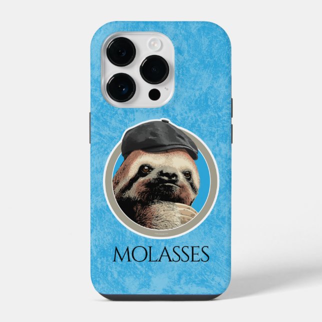 Coque iPhone Sloth (dans Baker Boy casquette) (Verso)
