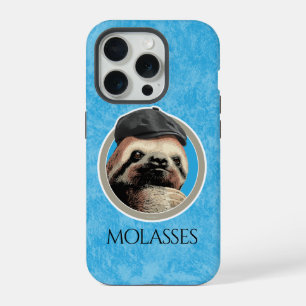 Coque iPhone 15 Pro Sloth (dans Baker Boy casquette)
