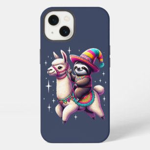 Etui iPhone 13 Sloth Riding Sur Llama Cute Animaux Enfants Garçon
