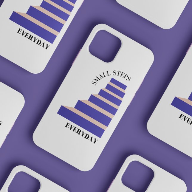 Coque iPhone "Small Steps Everyday" Cute Typographie féminine (Créateur téléchargé)