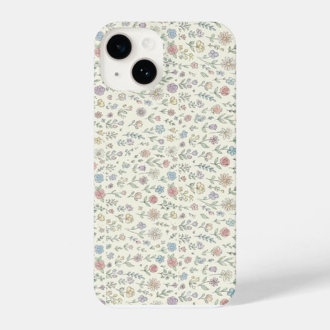 Coque iPhone Soft Pastel Floral Pattern Cute Phone case (Verso)