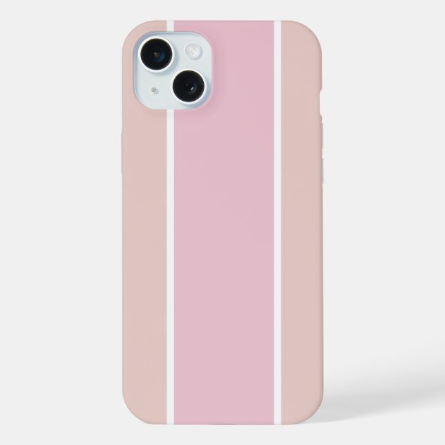 Coque iPhone Soft Pink and Beige Vertical Stripe Pattern (Verso)