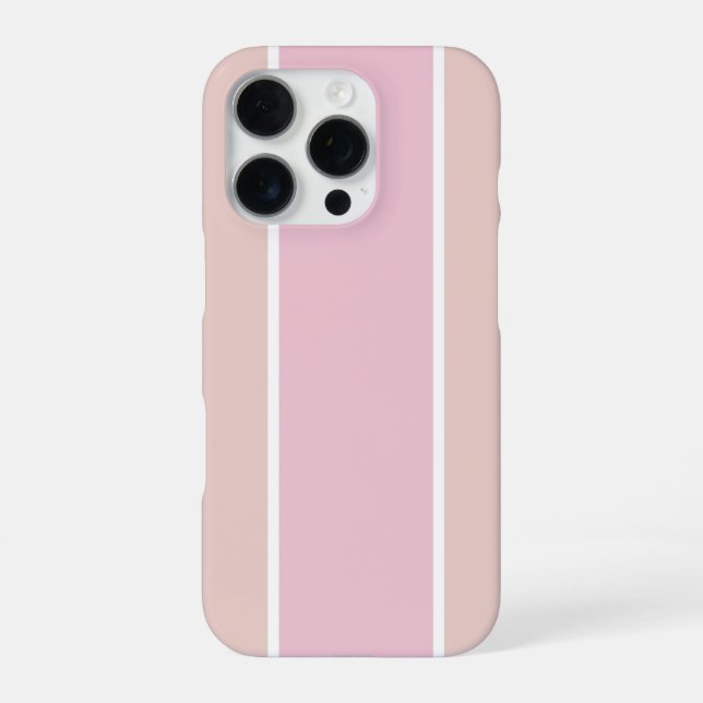 Coque iPhone Soft Pink and Beige Vertical Stripe Pattern (Verso)