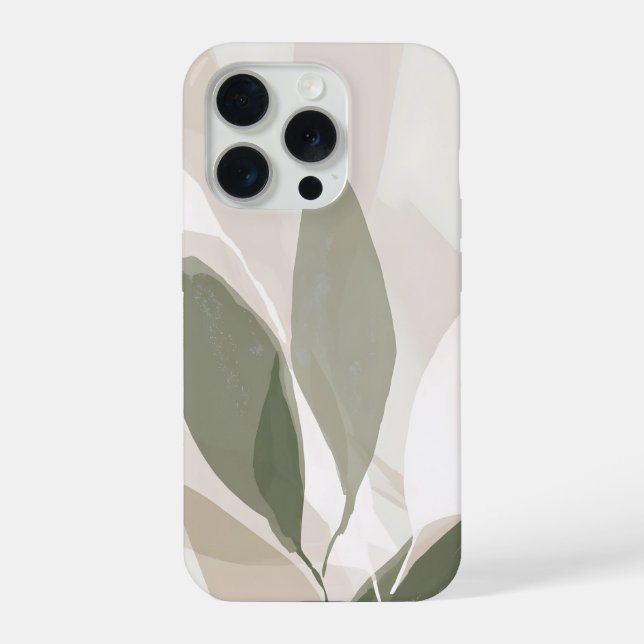 Coque iPhone Soft Sage Botanical Abstract – Calm Modern Organic (Verso)