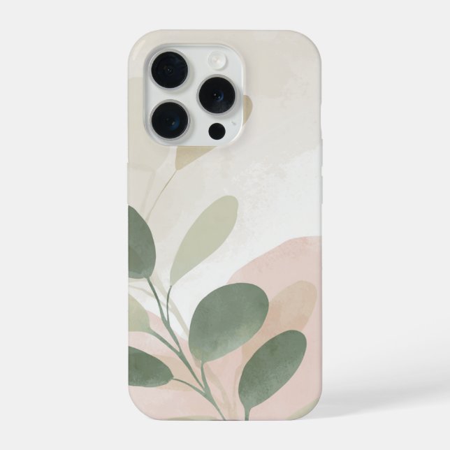 Coque iPhone Soft Sage Botanical Minimal Abstract  Calm Neutral (Verso)