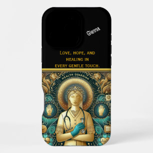 Coque iPhone 16 Pro Max Soins infirmière praticienne montre la compassion