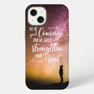 Etui iPhone 13 Sois de bonne courage ciel nocturne - Psaume 31:24