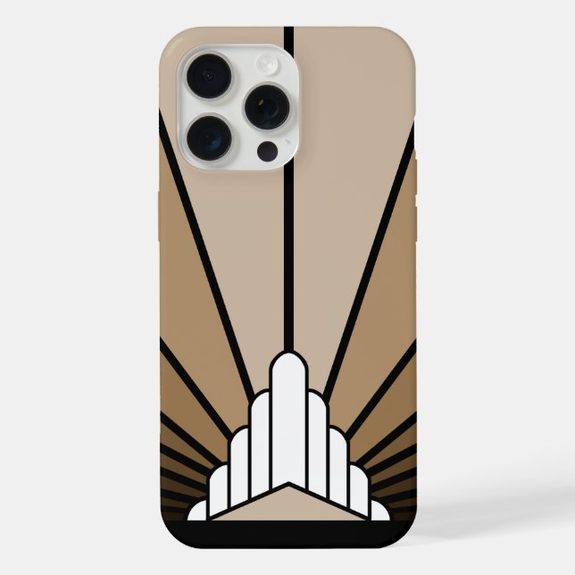 Coque iPhone Soleil Art déco bronzé (Verso)