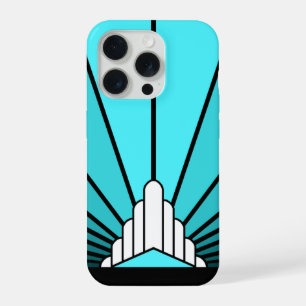 Coque iPhone 15 Pro Soleil Art déco en aquarelle