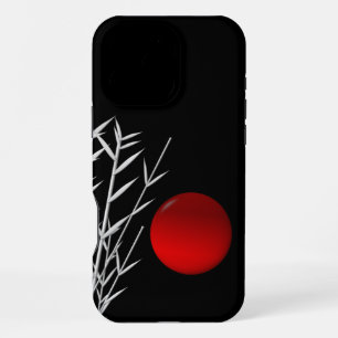 Coque iPhone 16 Pro Max Soleil rouge noir blanc zen