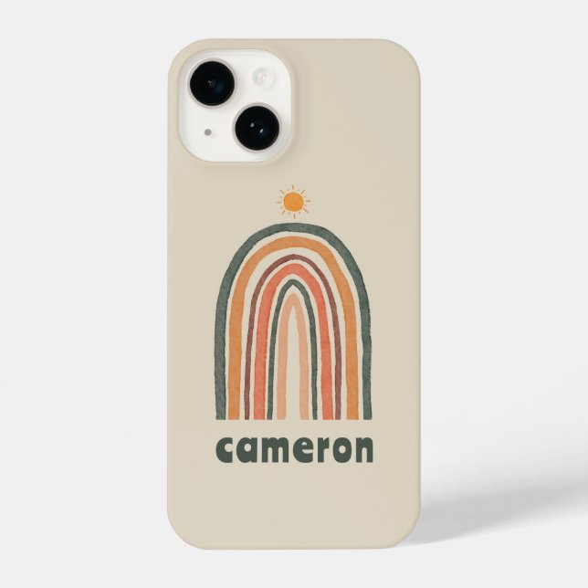 Coque iPhone Soleil sur un arc-en-ciel (Verso)