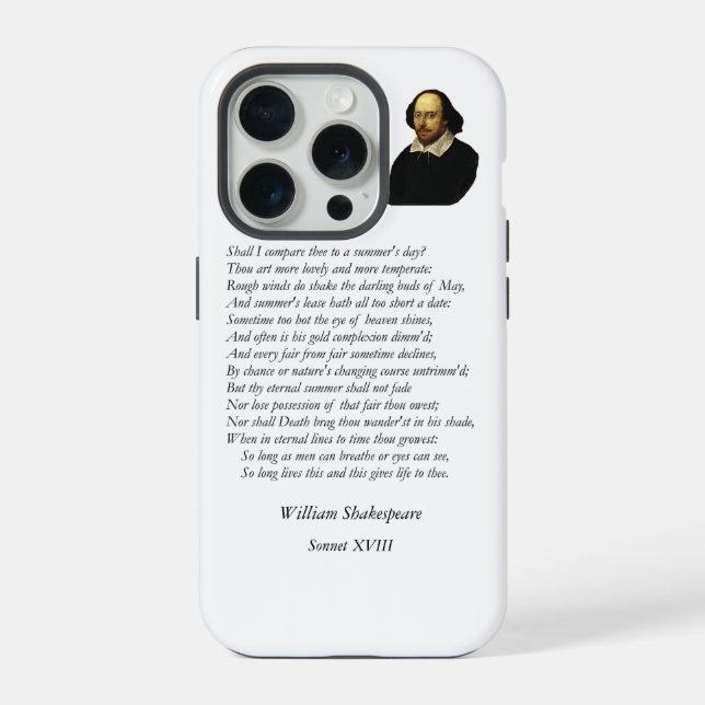 Coque iPhone Sonnet # 18 par William Shakespeare (Verso)