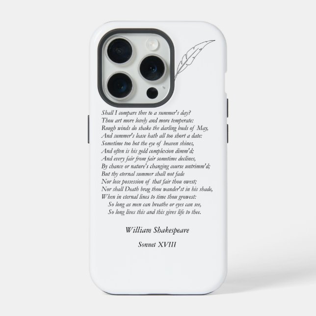 Coque iPhone Sonnet # 18 par William Shakespeare (Verso)