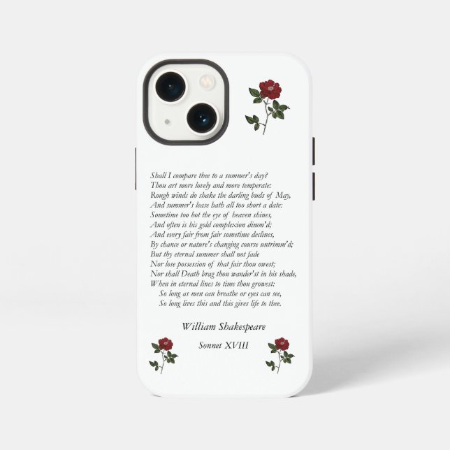 Coque iPhone Sonnet # 18 par William Shakespeare (Verso)