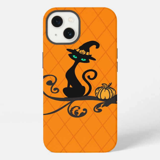 Coque iPhone Sorcière de Halloween Chat (Verso)