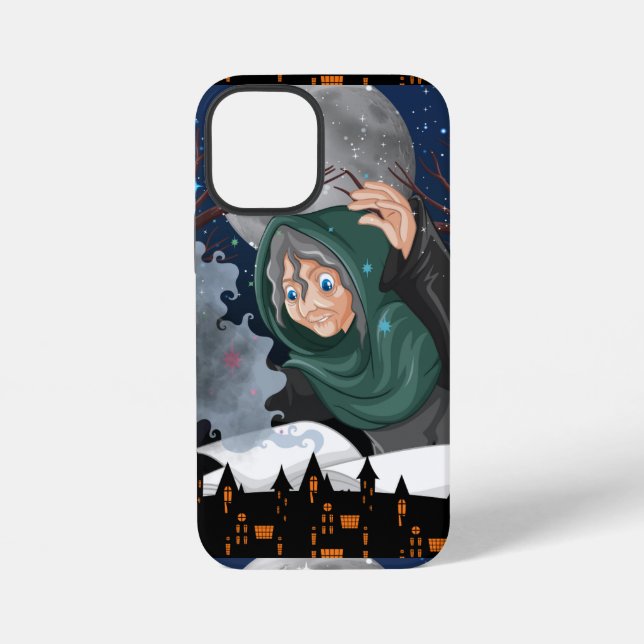 Coque iPhone  Sorcière effrayante & Maison hantée Halloween🌙 (Verso)