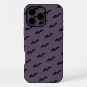 Coque iPhone 16 Pro Max Sorcière gothique chauve-souris Halloween violet f