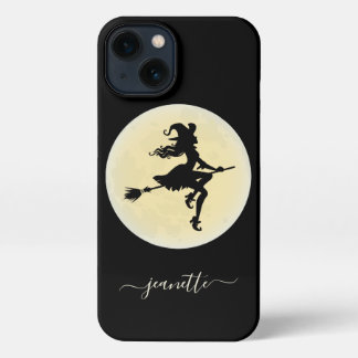 Etui iPhone 13 Sorcière sur un balai Personnalisé